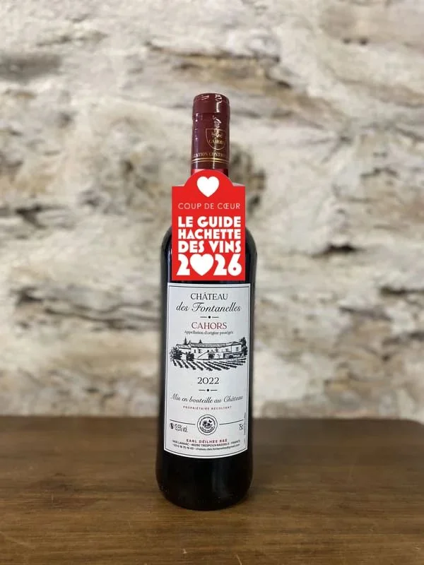 Coup de coeur hachette 2026 Bouteille de Cahors 2022 AOC Château des Fontanelles